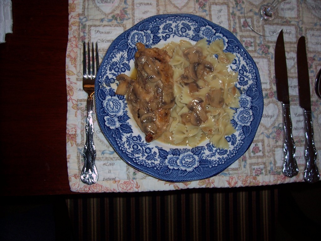 Chicken Marsala with Bow Tie Pasta