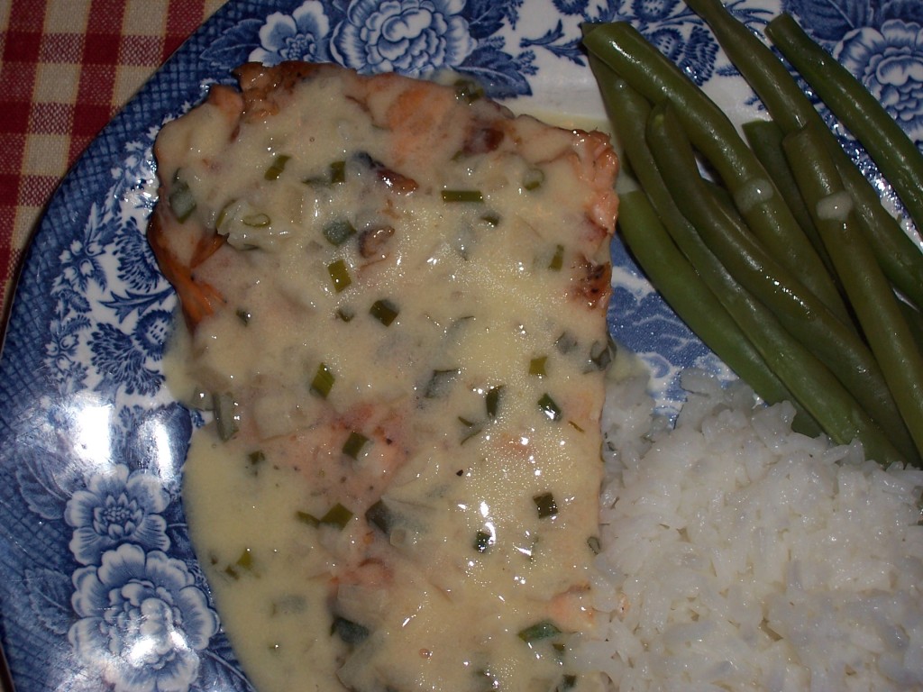 Grilled Salmon with Chives Beurre Blanc