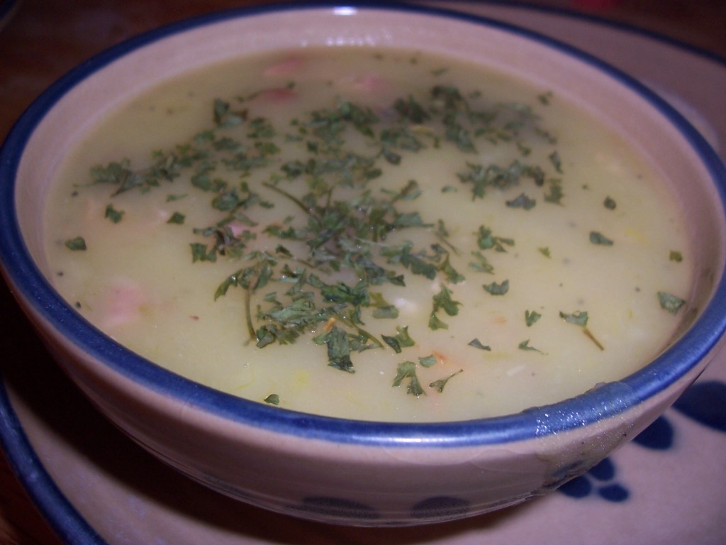 Leek and Potato Soup with Ham