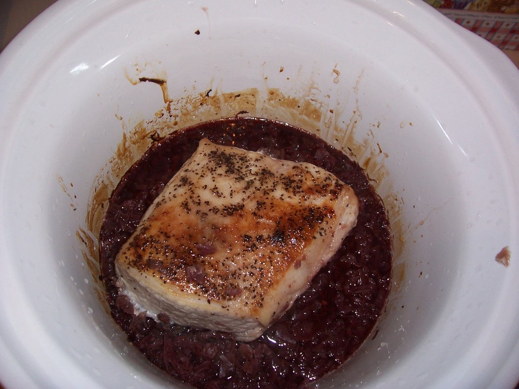 Slow Cooker Pork Roast with Red Cabbage