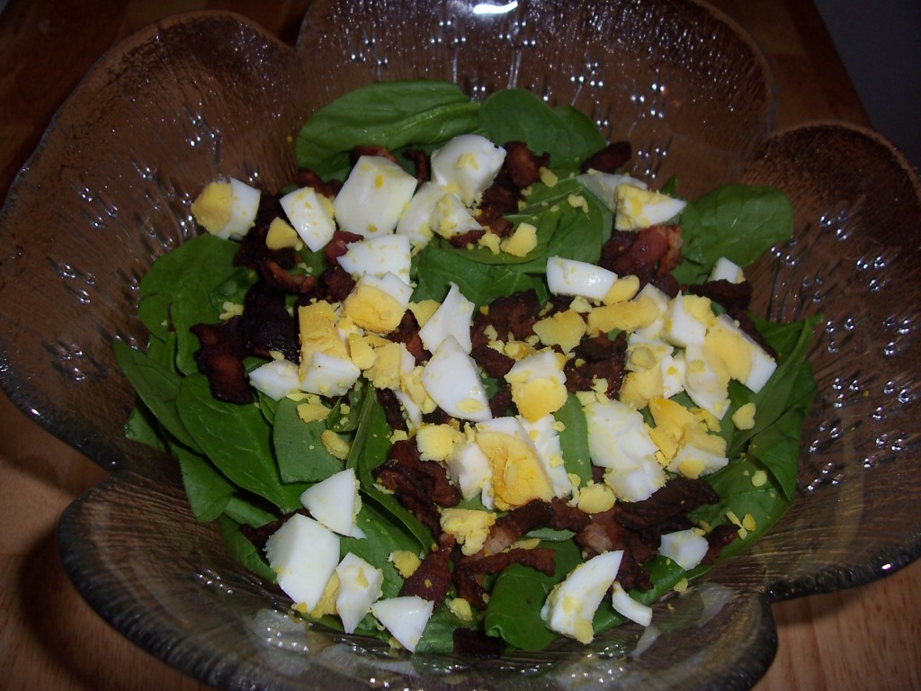 Spinach Salad with Hot Bacon Dressing